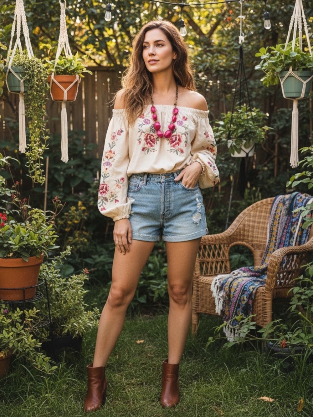 Free People Bold Pink Faceted Bead Necklace with Leather and Chain